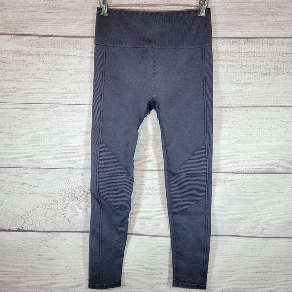 𝅺MOTO Ribbed High Waist Cropped Legging Dark Blue - Picture 1 of 3